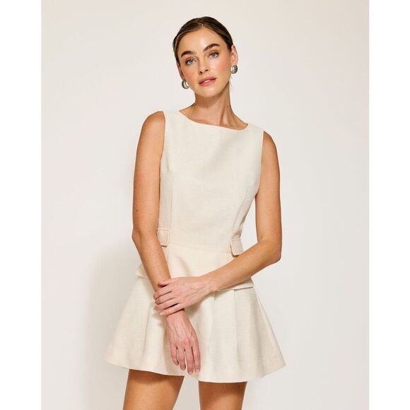 Line & Dot Greta Halter Maxi Dress in cream size S NWOT $173 - Picture 2 of 7